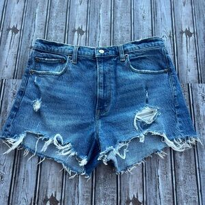 Abercrombie & Fitch Ripped Blue Denim Shorts
